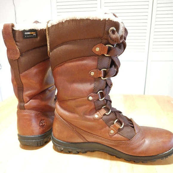 Timberland Women's Mount Hope Tan and Brown Winter Boots 9.5 Lined - Picture 4 of 14